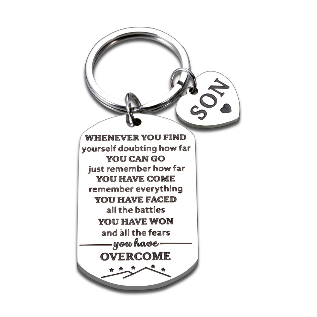 Christmas Stocking Stuffers for Teen Boys Gifts, Inspirational Keychain for Son, Valentine's Day Gifts for Son from Mom, Birthday Gifts for Son in Law Adults, Graduation Gifts for Stepson Son from Dad