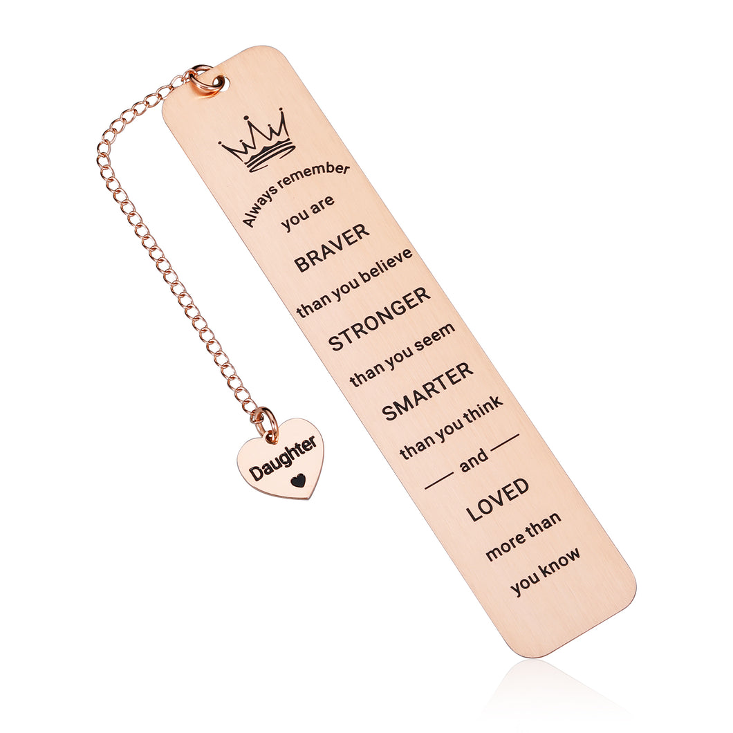 Inspirational Bookmark Gifts for Daughter from Mom,Valentine's Day Gifts for Teen Girls, Graduation Gifts for Her, Birthday Gifts for Daughter in Law Adult,Christmas Stocking Stuffer Gift for Daughter