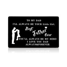 Load image into Gallery viewer, Best Dad Ever Wallet Card Christmas Birthday Gifts for Dad from Daughter Teen Girls to Daddy Papa Valentines Fathers Day Stocking Stuffers Gifts for Husband Step Dad Bonus Dad Father Daughter Gifts
