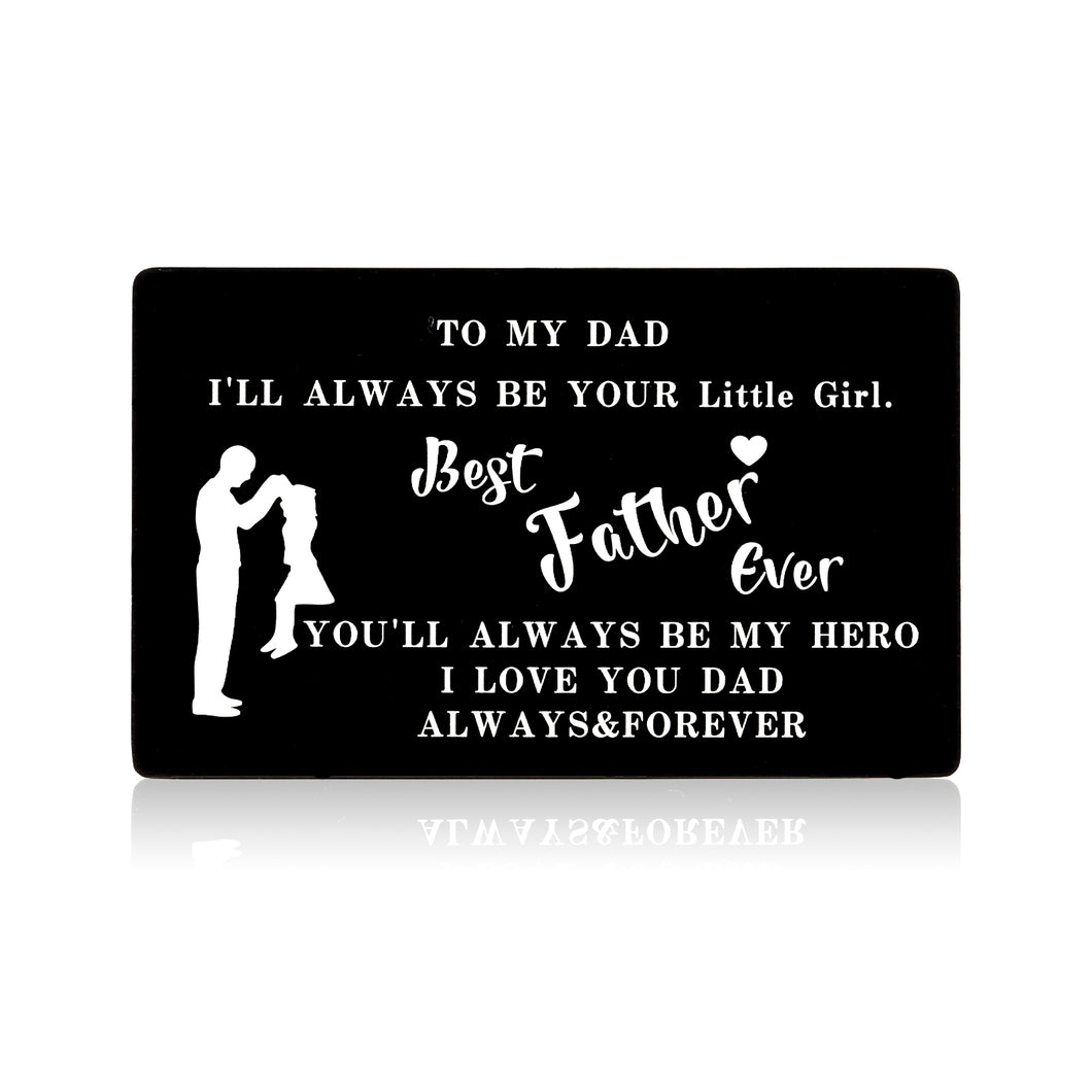 Best Dad Ever Wallet Card Christmas Birthday Gifts for Dad from Daughter Teen Girls to Daddy Papa Valentines Fathers Day Stocking Stuffers Gifts for Husband Step Dad Bonus Dad Father Daughter Gifts