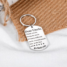 Load image into Gallery viewer, Family Uncle Gift Keychain for Him Mens Birthday Stocking Stuffers Christmas Gifts for New First Time Uncle Funcle from Brother Sister Niece Nephew Kids to Uncles Guncles Fathers Day Keyring
