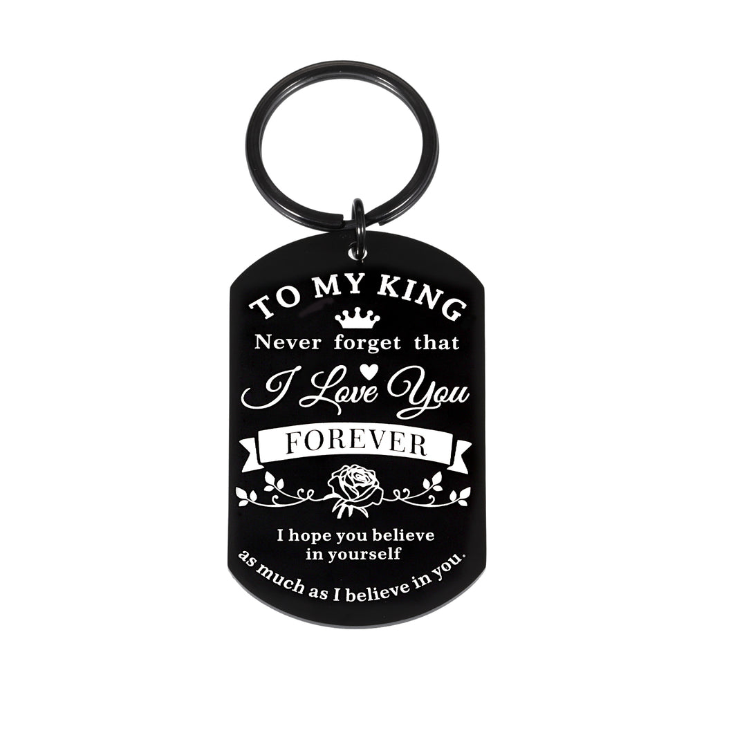 Boyfriend I Love You Gifts Keychain for Husband Boyfriend Birthday Christamas Stocking Stuffers Gifts for Mens Him Boyfriend Husband Anniversary Valentines Day Romantic Gifts To My King Keyring