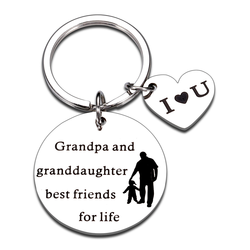 Grandpa Gifts Key Chain for Grandpa Christmas Birthday Gifts for Grandpa Daddy New Grandpa Granddaughter Gift Ideas for Fathers Day Family Gifts for Grandfather Dad Retirement Stocking Stuffers