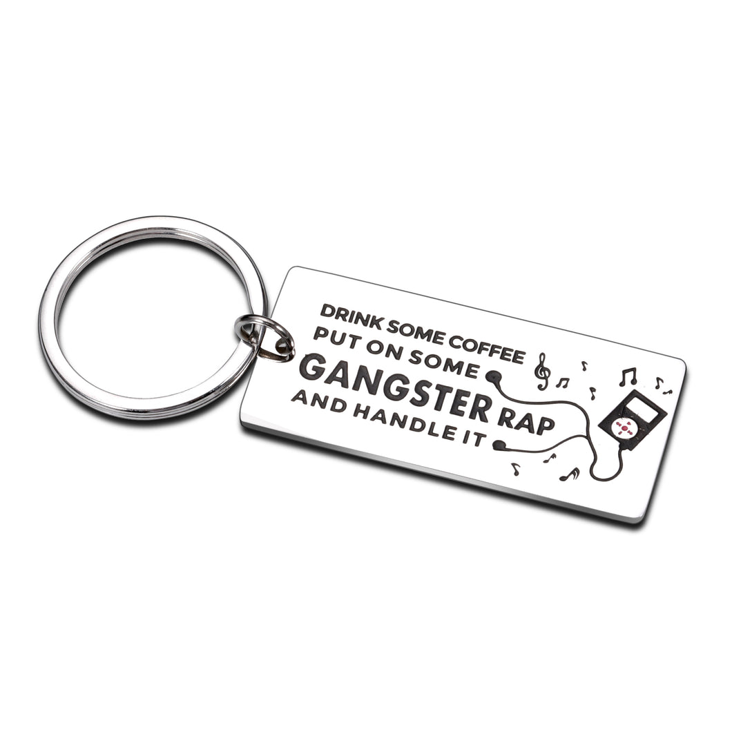 Christmas Stocking Stuffers Gifts Key Chain for Women Men Him Her Birthday Relaxation Gifts for Women Friends Coworker Coffee Lover Gifts for Family Office Cheer Up Gifts Hip Hop Jewelry Inspirational