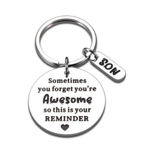 Load image into Gallery viewer, Christmas Stocking Stuffers for Teen Boys Gifts, Inspirational Keychain for Son, Valentine&#39;s Day Gifts for Son from Mom, Birthday Gifts for Son in Law Adults, Graduation Gift for Son from Dad
