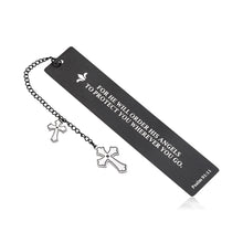 Load image into Gallery viewer, Holy Bible Bookmarks with Cross Chain for Christian Book Marks Gifts for Women Men Religious Bible Verses Bookmarks for Friends Birthday Christmas Catholic Gifts Stocking Stuffers Faith Charms
