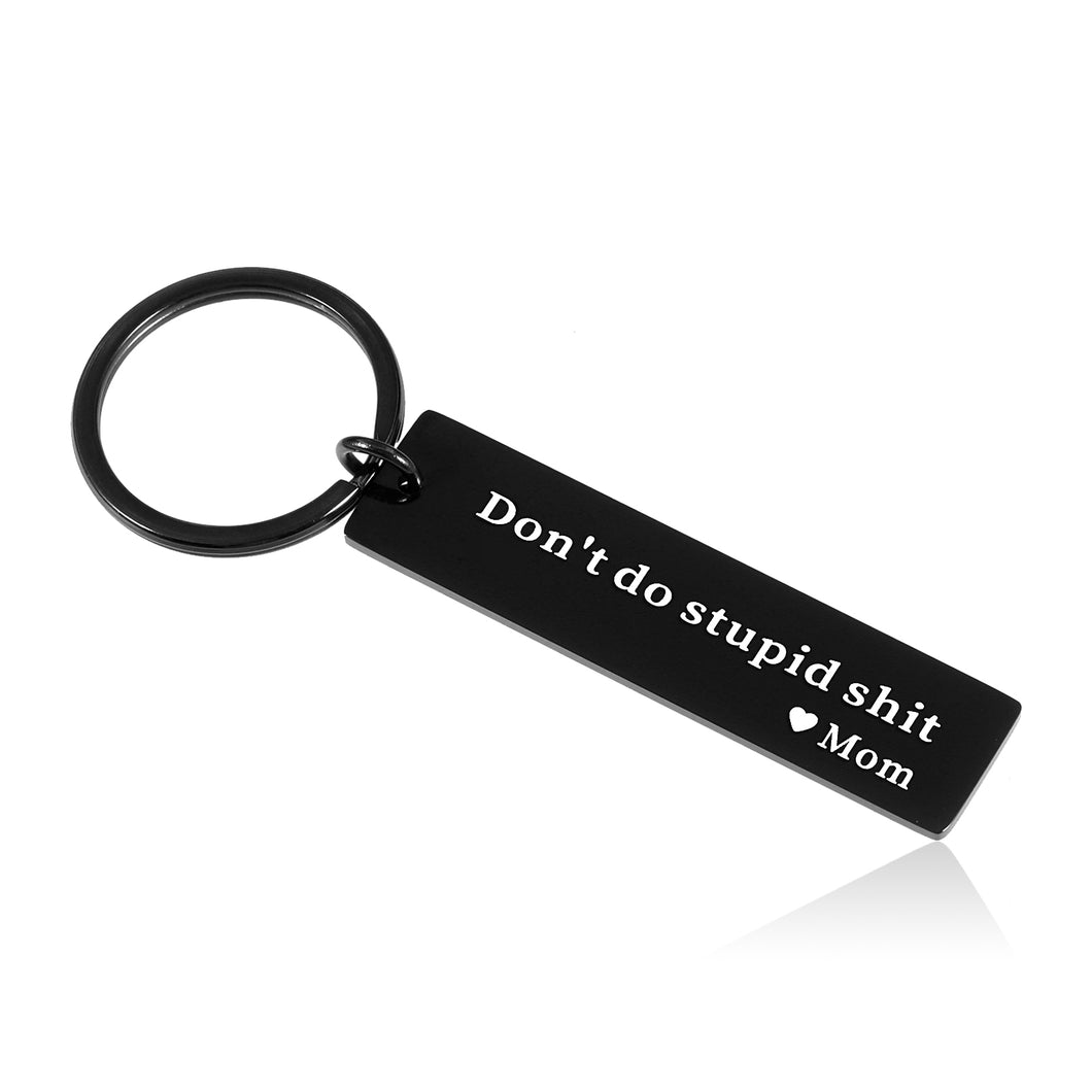 Christmas Gifts for Son from Mom, Stocking Stuffer for Teen Boys Girls, 16th 18th Birthday Gifts for Teenager Daughter, Valentine's Day Graduation Gifts for Step Son in Law, Don't Do Stupid Keychain