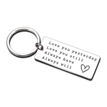 Load image into Gallery viewer, Birthday Gifts Keychain for Boyfriend Husband Christmas Romantic Couple Gifts for Him Her Girlfriend Husband Stocking Stuffers Gifts for Boyfriend from Girlfriend Wife Groom Gifts Keyring
