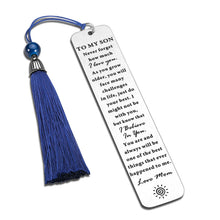 Load image into Gallery viewer, Christmas Stocking Stuffers for Son from Mom, Inspirational Bookmark Gifts for Teen Boys, Birthday Gifts for Son in Law, Graduation Gifts for Son from Mother, Valentine&#39;s Day Gifts for Step Son Adult

