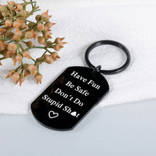 Load image into Gallery viewer, Christmas Gifts for Son from Mom,Stocking Stuffer for Teen Boy Girl, Funny Birthday Gift for Teenager Daughter,Valentines Day Graduation Gift for Step Son in Law,Don&#39;t Do Stupid Keychain for Women Men
