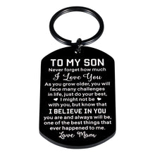 Load image into Gallery viewer, Christmas Stocking Stuffer for Teen Boys, Inspirational Keychain Gifts for Son from Mom, Valentine&#39;s Day Gifts for College Son, Graduation Gifts for Son from Mom, Birthday Gifts for Son in Law Adult
