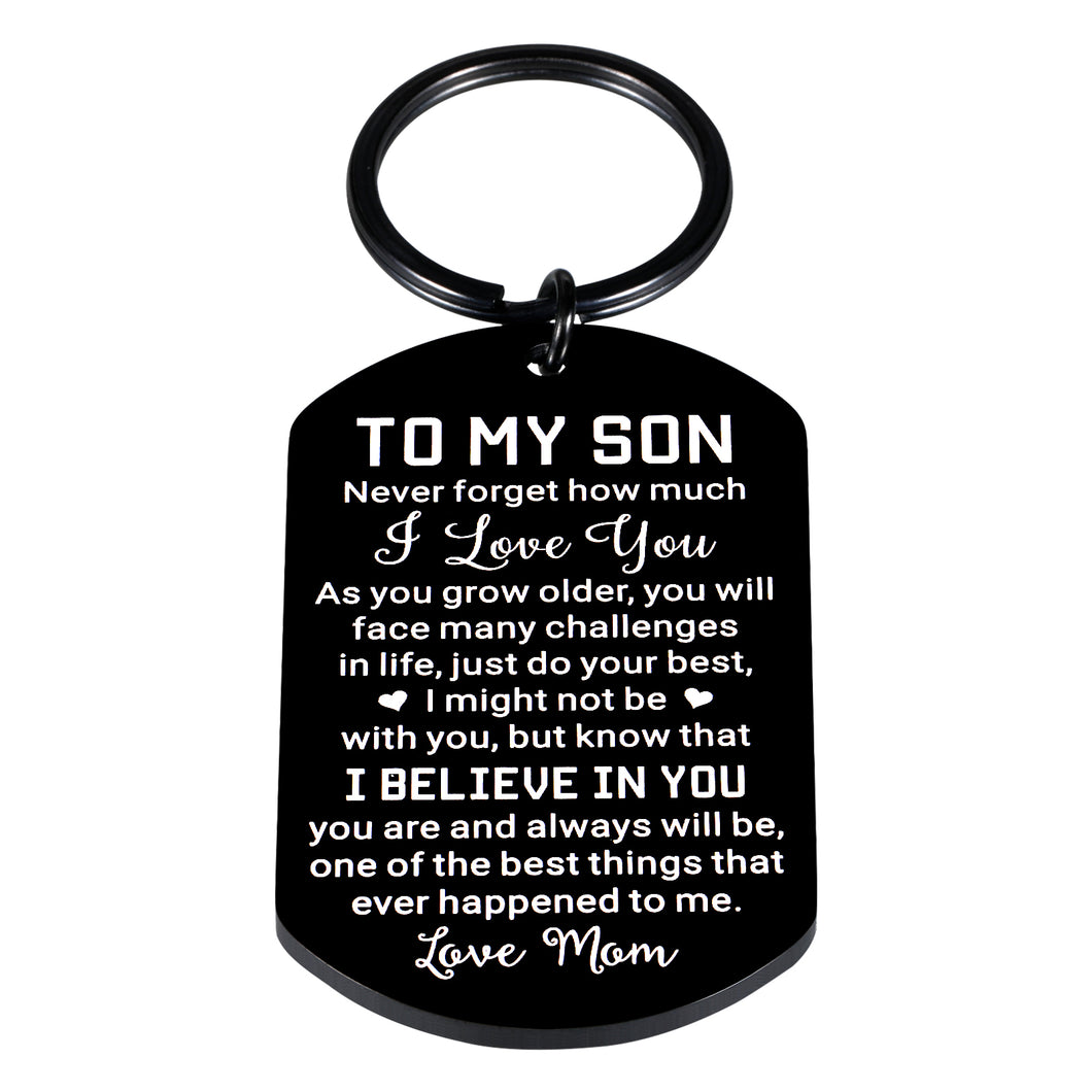 Christmas Stocking Stuffer for Teen Boys, Inspirational Keychain Gifts for Son from Mom, Valentine's Day Gifts for College Son, Graduation Gifts for Son from Mom, Birthday Gifts for Son in Law Adult