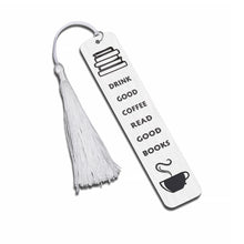 Load image into Gallery viewer, Book Lovers Gifts Book Mark with Tassel for Book Lovers Coffee Lovers Bookmarks for Women Men Best Friends Teacher Daughter Bookworms Book Readers Birthday Christmas Book Club Gifts Stocking Stuffers
