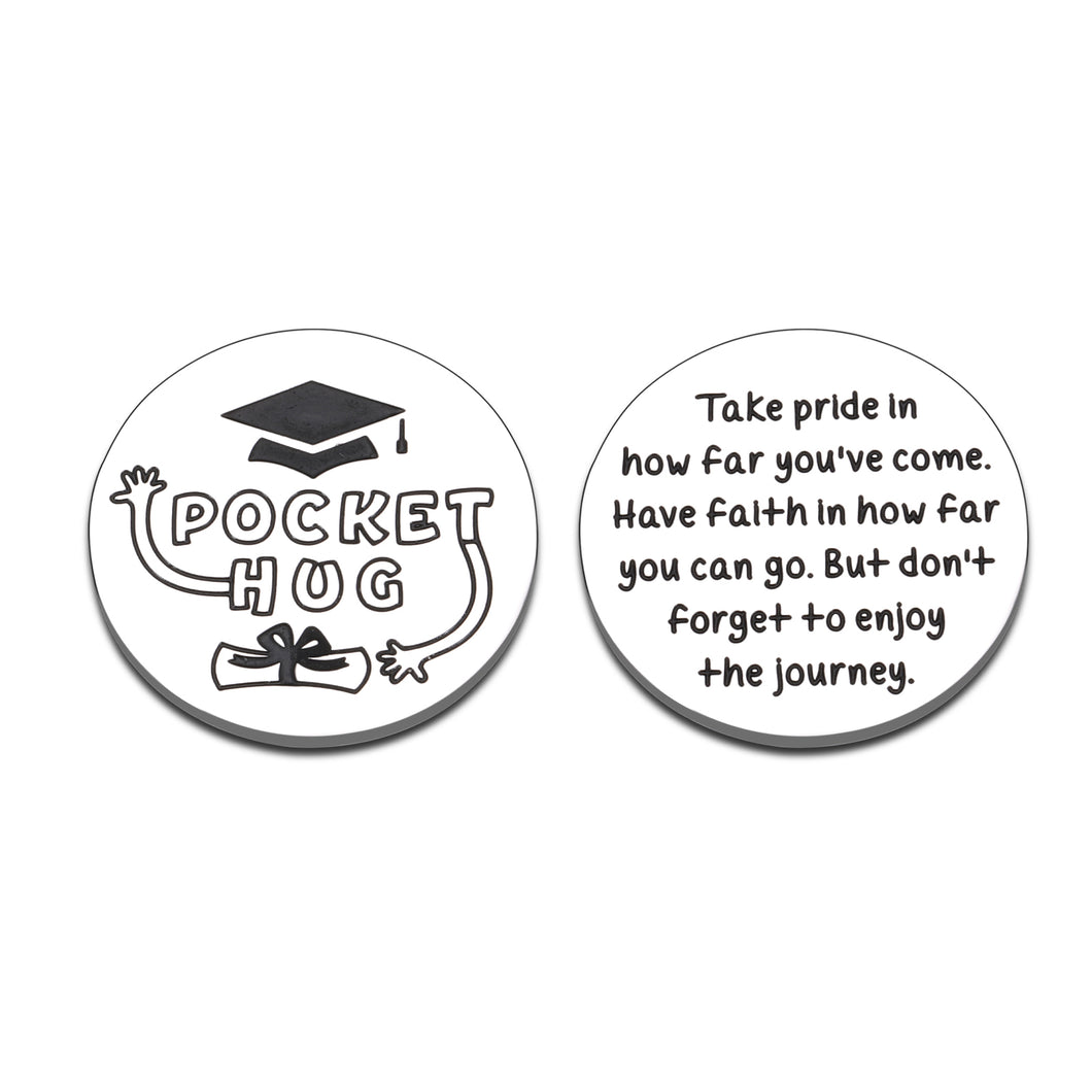 Graduation Gifts for Him Her Class of 2022 College Student Friend Grad PhD Master Degree Graduation Present for College Graduate Son Daughter High School Senior Gift 2022 for Boy Girl Pocket Hug Token