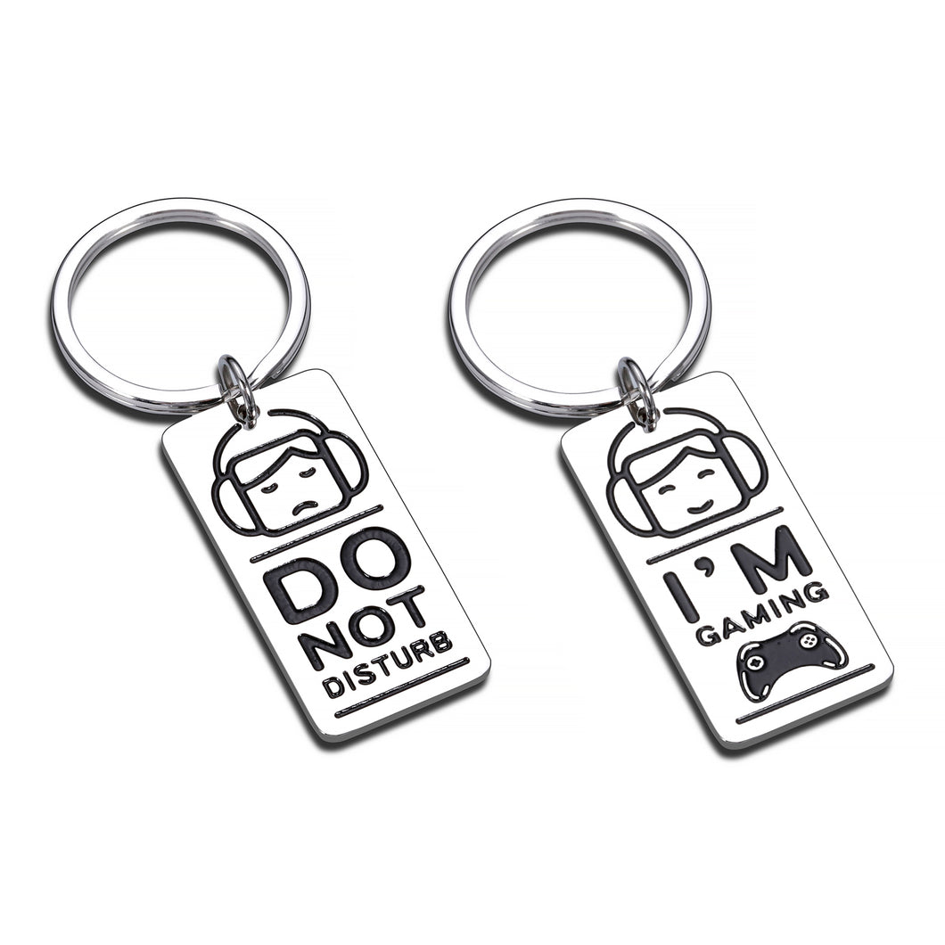 Do Not Disturb I'm Gaming Gifts Keychain for Christmas Birthday Gifts for Men Son Teen Boy Friend Funny Gamer Gifts for Kids Husband Dad Father Brother Game Lover Boyfriend Video Game Party Favors