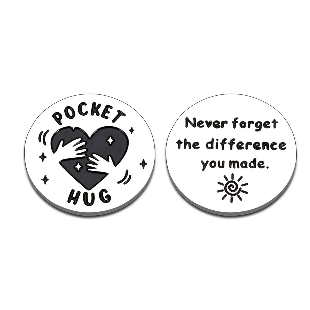 Coworker Leaving Gift Employee Appreciation Gift for Colleague Teacher Coach Thank You Gift Going Away Gift Boss Birthday Retired Retirement Gifts Never Forget The Difference You Made Pocket Hug Token